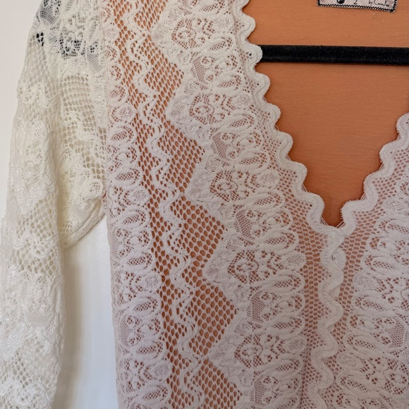 NWT Nightcap White and Nude Lace Long Sleeve Dress Size 2 - Picture 4 of 16